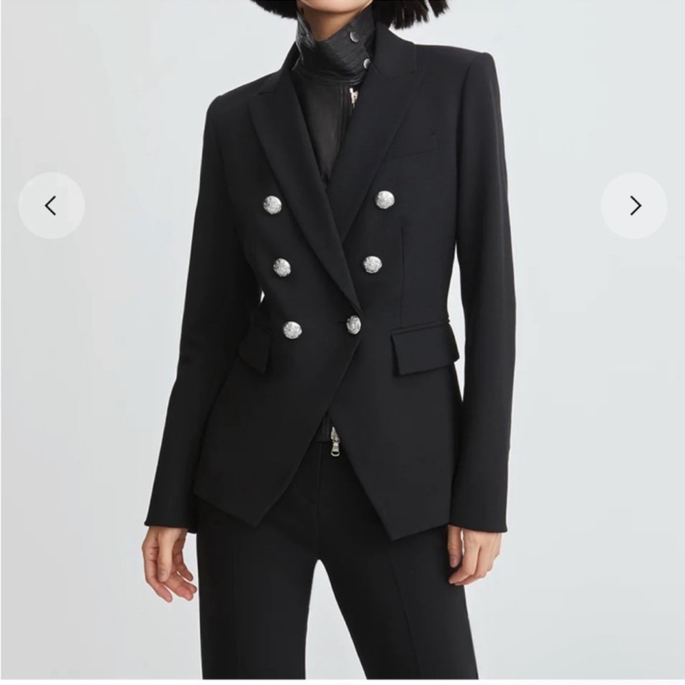 Veronica Beard Dickey Black Blazer with Metallic Buttons